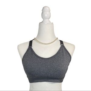 Puma Adjustable Heathered Grey Low Impact Sports Bra Size Large